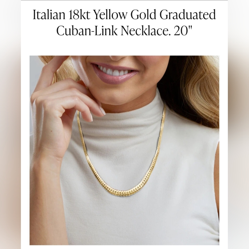 Ross-Simons Yellow Gold Graduated Cuban-Link Necklace
